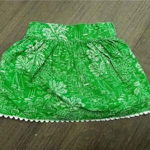 Girls Kayce Hughes Green and White Patterned Skirt